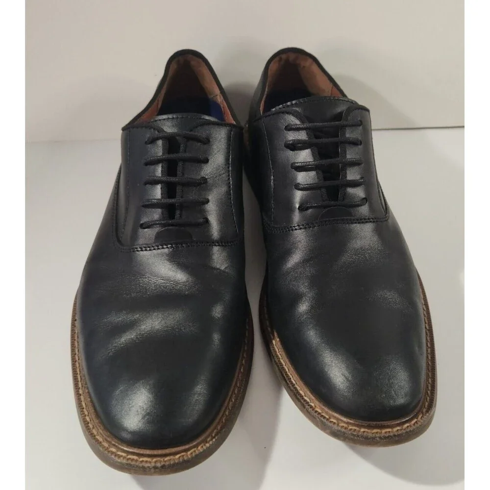 Vince Camuto Dress Shoes Men's 9 Lawsen Tie Oxford Black Leather Office Classic